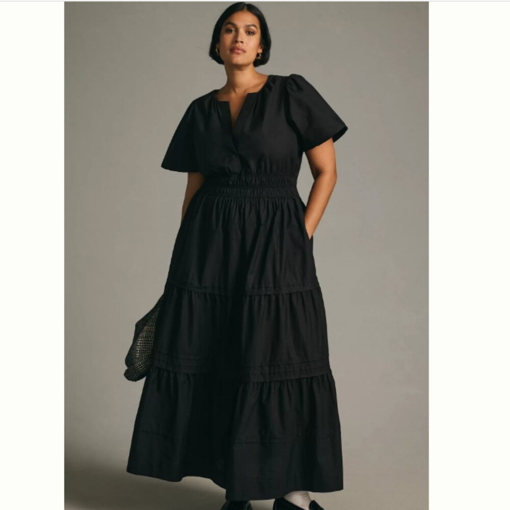 Anthropologie The Somerset Maxi Dress Black